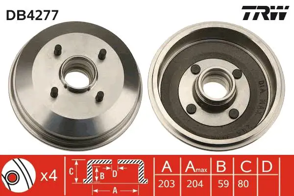 TRW DB4277 Тормозный барабан