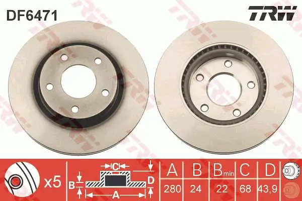 TRW DF6471 Диск тормозной NISSAN JUKE 10-