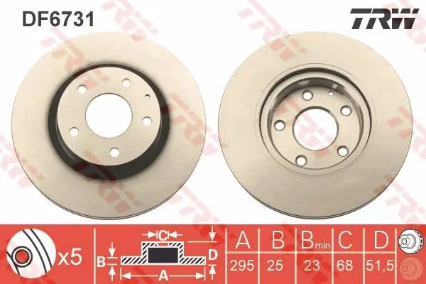 TRW DF6731 Диск тормозной Mazda 3 14-