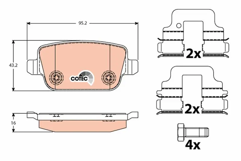 TRW GDB1732 Колодки задние FORD GALAXY