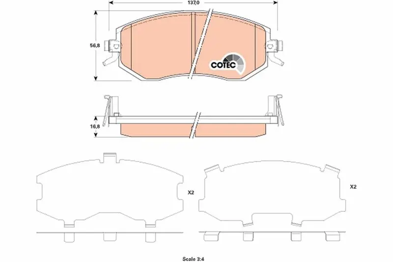 GDB3519 Колодки передние FORESTER (SH,