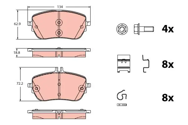 TRW GDB2330 Колодки тормозные MERCEDES A