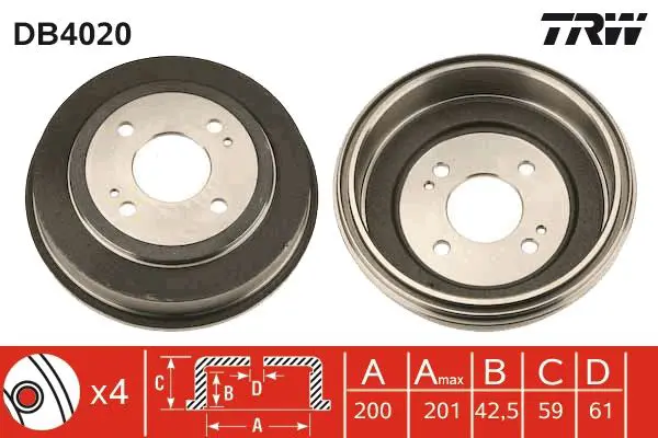 TRW DB4020 Тормозной барабан