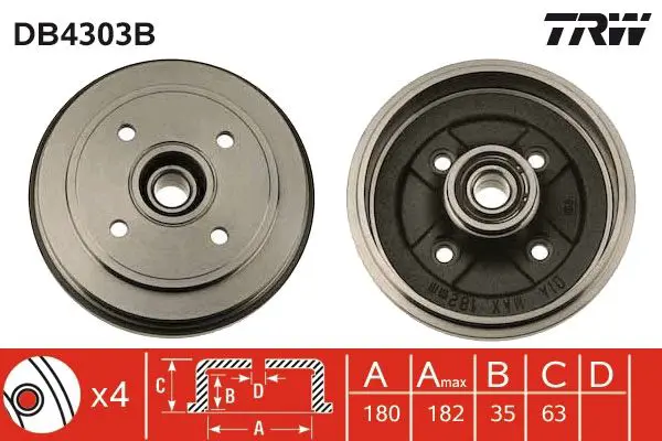 DB4303B Тормозный барабан