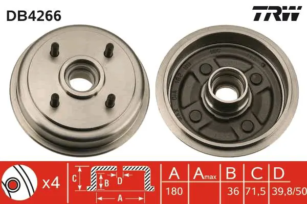 TRW DB4266 Диск тормозной барабанный \