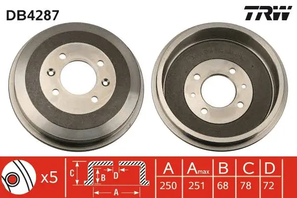 TRW DB4287 Барабан тормозной CHRYS