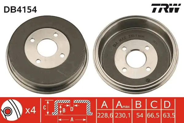 TRW DB4154 Тормозный барабан