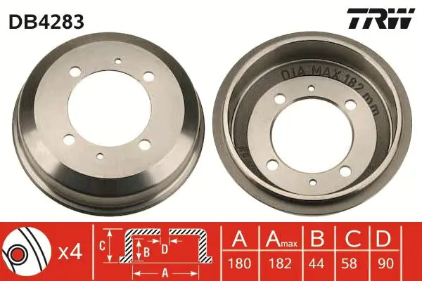 TRW DB4283 Барабан тормозной ACCENT