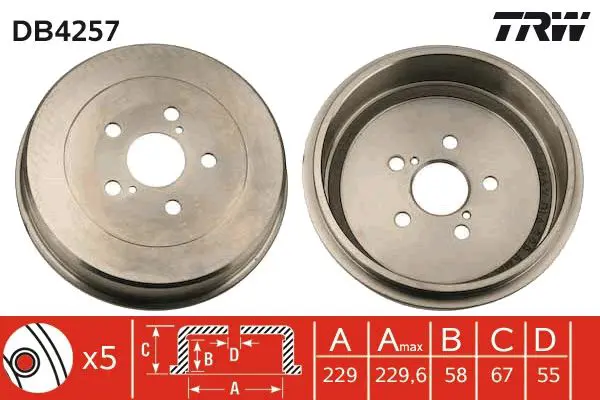 TRW DB4257 Тормозный барабан