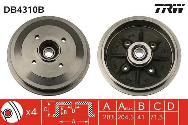 TRW DB4310B Тормозный барабан
