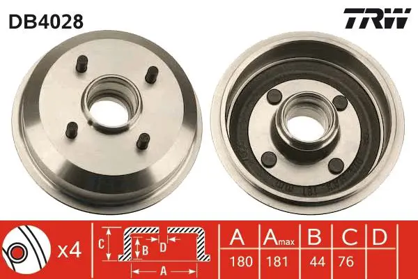 TRW DB4028 Тормозный барабан