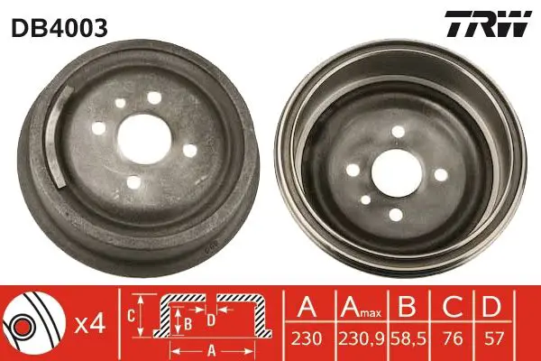 DB4003 Тормозный барабан