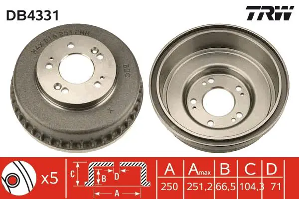 TRW DB4331 Тормозной барабан