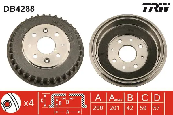 TRW DB4288 Барабан тормозной