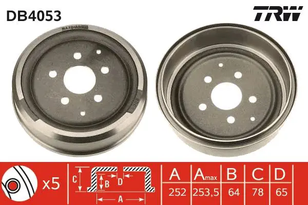TRW DB4053 Тормозный барабан