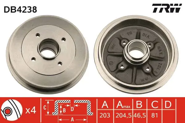 TRW DB4238 Барабан тормозной