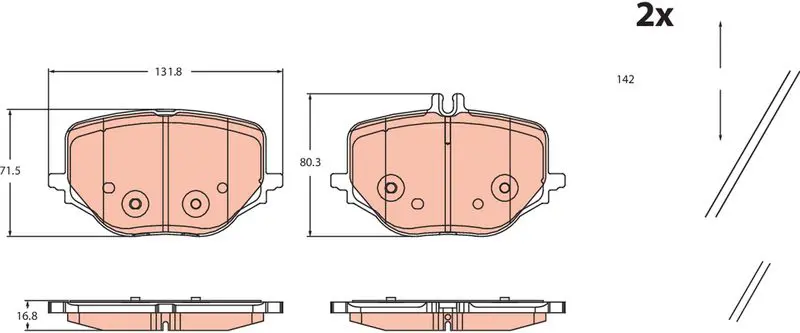 TRW GDB2470 Комплект тормозных колодок,