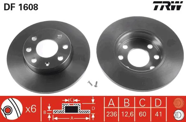 TRW df1608 Диск тормозной передний OPEL