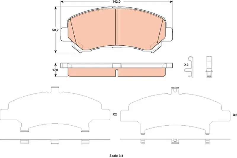 TRW GDB3521 Комплект колодок дисковых