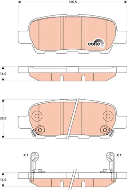 TRW GDB3507 Колодки тормозные NISSAN