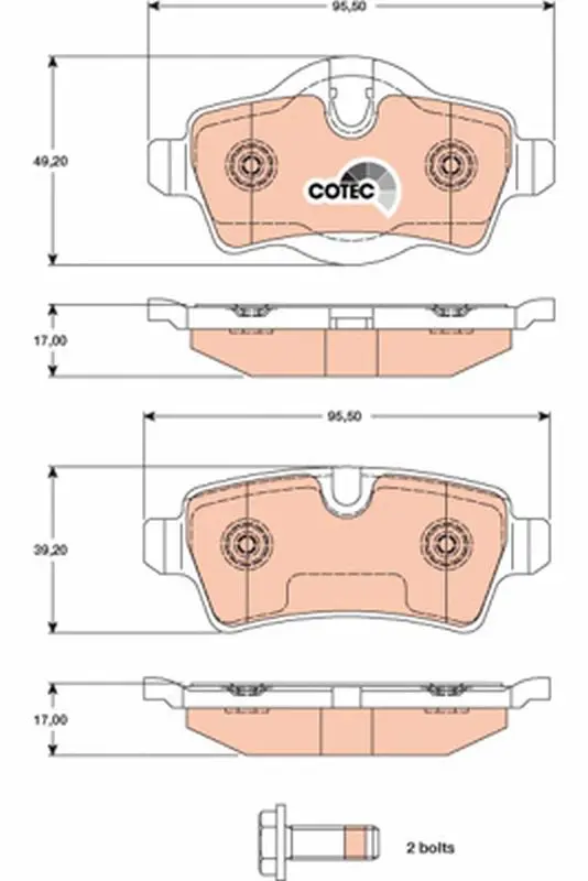 TRW GDB1766 Колодки задние MINI (R56-R59)