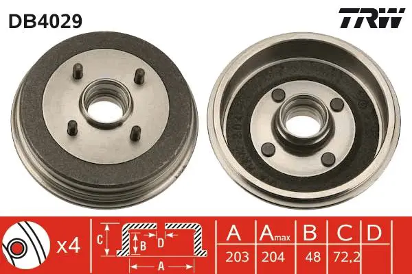 TRW DB4029 Тормозной барабан