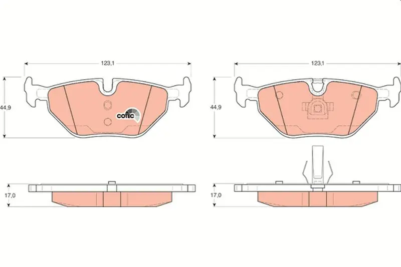 TRW GDB1344 Колодки задние BMW 3 E36, E46,