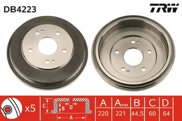 DB4223 Тормозный барабан