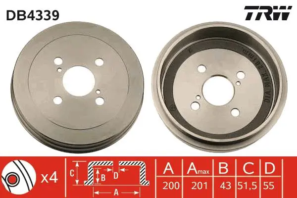 TRW DB4339 Тормозный барабан