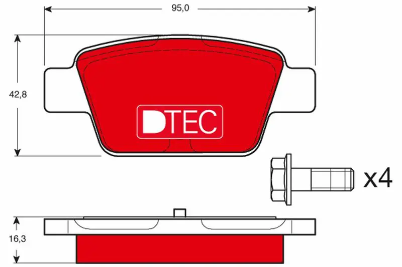 TRW GDB1485DTE Комплект тормозных колодок