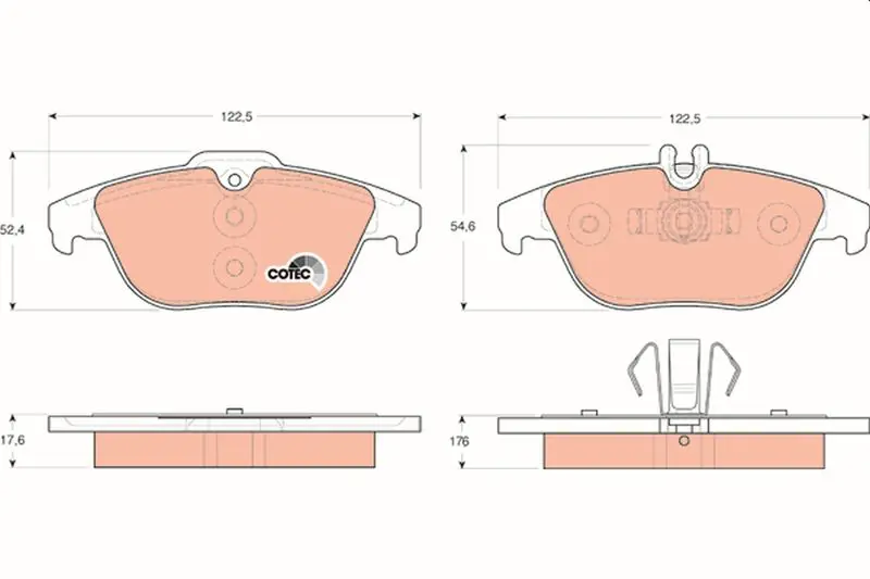 TRW GDB1738 Колодки задние MERCEDES W204,