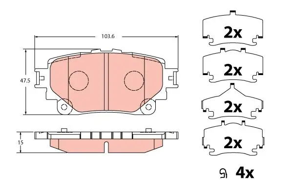 TRW GDB2343 Комплект тормозных колодок,