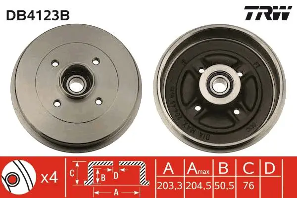 TRW DB4123B Тормозной барабан