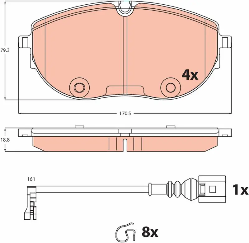 TRW GDB2486 Комплект тормозных колодок,