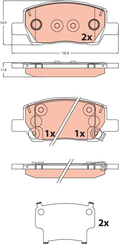 TRW GDB2541 Комплект тормозных колодок,