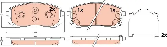 TRW GDB2560 Комплект тормозных колодок,