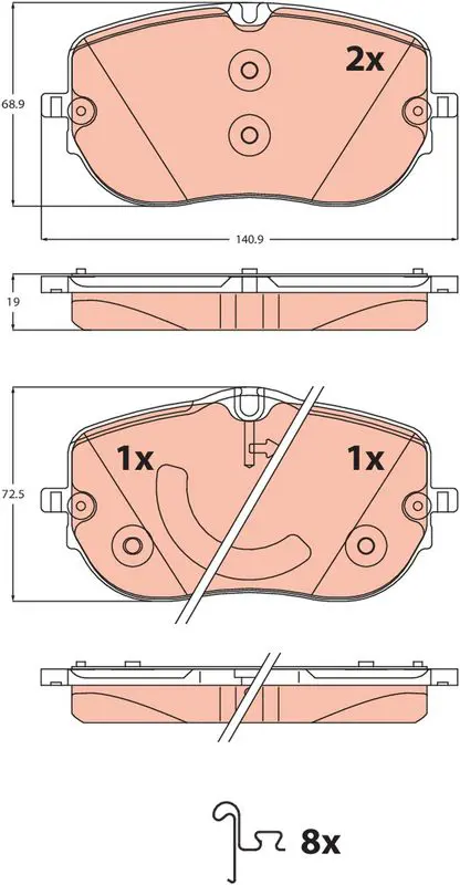 GDB2549 Brake Pad Set, disc brake