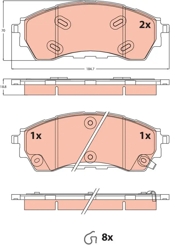 GDB2550 Brake Pad Set, disc brake