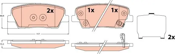 TRW GDB2621 Brake Pad Set, disc brake