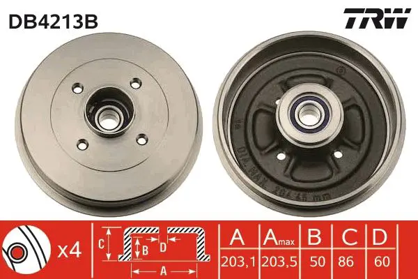 TRW DB4213B Тормозной барабан
