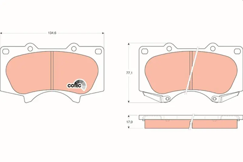 TRW GDB3364 Колодки передние TOYOTA LAND