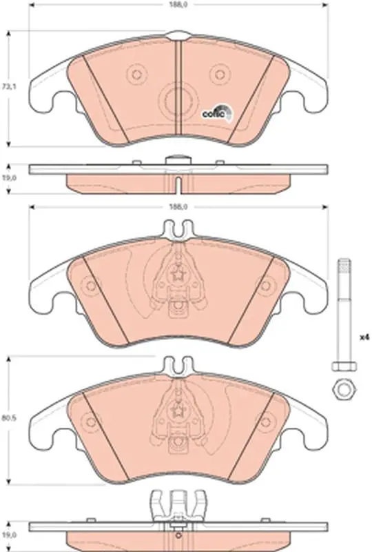 TRW GDB1737 Колодки передние MERCEDES