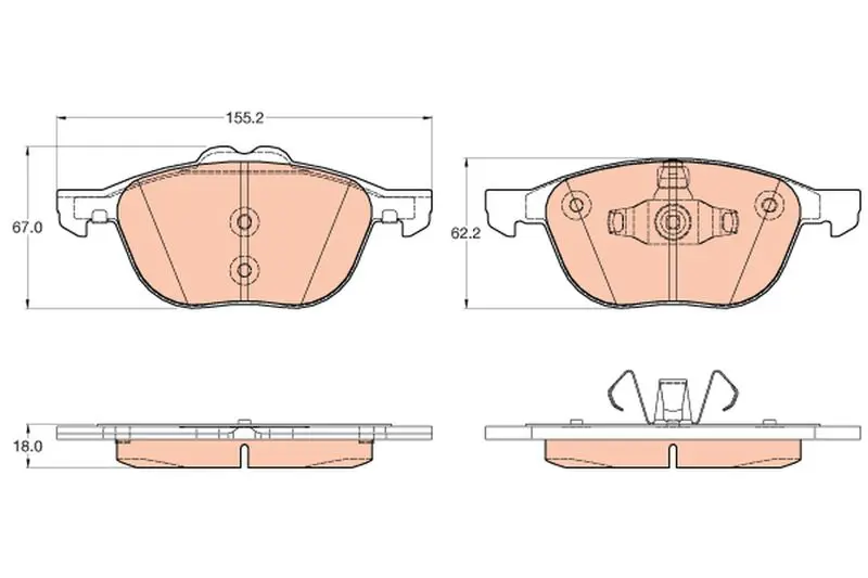TRW GDB2043 Колодки тормозные FORD