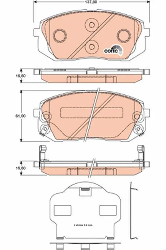 TRW GDB3461 Колодки передние HYUNDAI IX35,