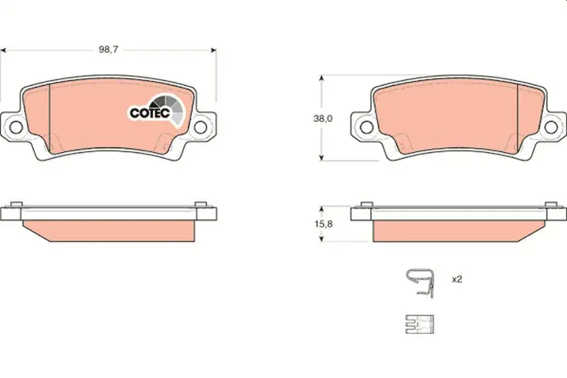 TRW GDB3289 Колодки задние TOYOTA COROLLA