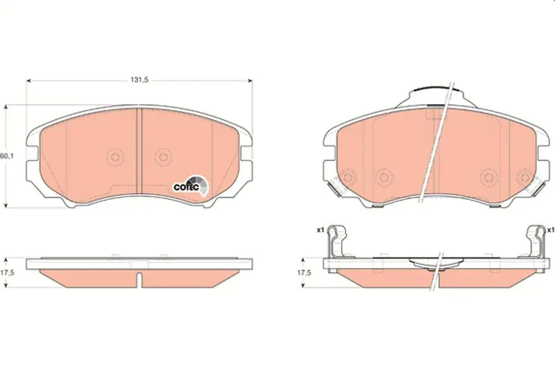 TRW GDB3352 Колодки передние HYUNDAI