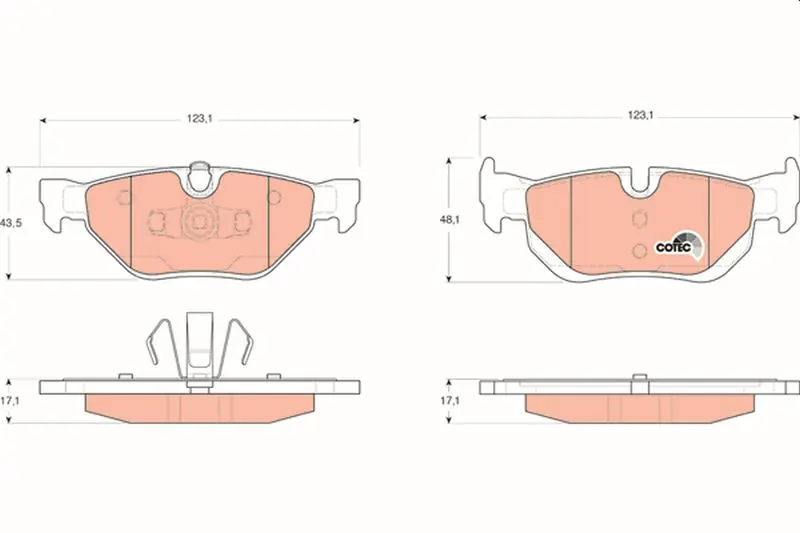 TRW GDB1626 Колодки задние BMW 1 E81, E87,