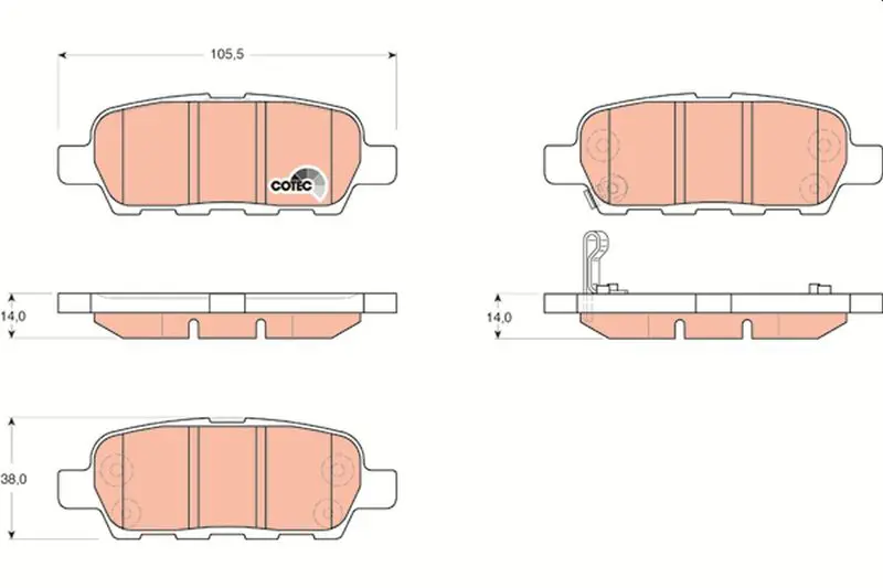 TRW GDB3294 Колодки задние INFINITI EX,