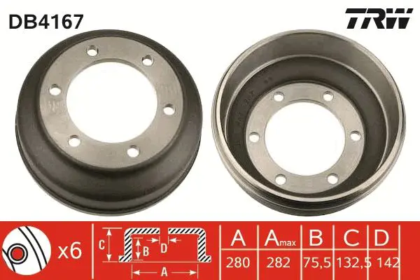 TRW DB4167 Барабан тормозной