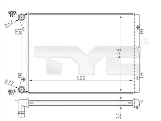 TYC 7370067R Радиатор, охлаждение двигателя